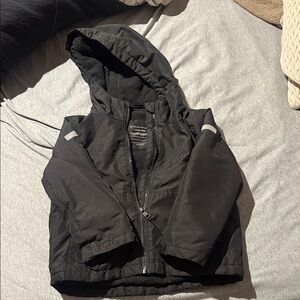 Primark Kids Black Puffer Jacket with Reflective Stripes